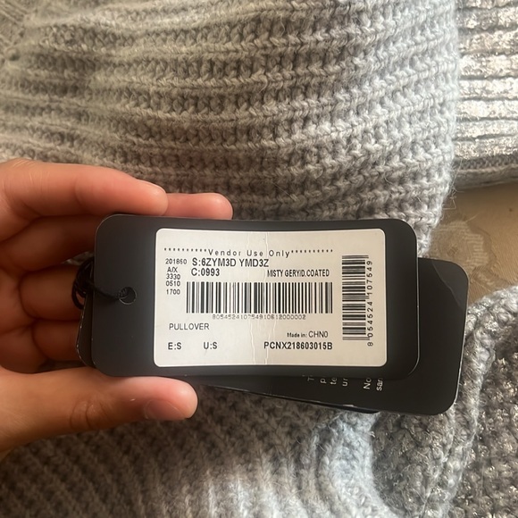 Armani Exchange A | X size X small pullover sweater gray misty grey coated NEW - Picture 13 of 15